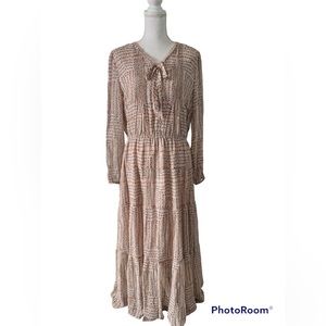 Sundance Emmylous Ballad Dress 100 % Silk Boho Maxi Prairie Dress Size 12